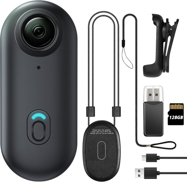 128GB FHD 1080P Mini Body Camera, Wearable Action Body Cam, Thumb Size Hands Free Recording Body Worn Camera, Premium Portable Camcorder Mount Anywhere for Work, Travel, Pet Walking (Black)