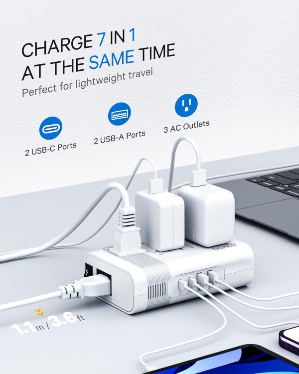 DOACE 220v to 110v Voltage Converter US to Europe: 350W 220 to 110 Voltage Converter for European Travel - International Power Adapter Plug Combo Step Down Transformer White - Image 2