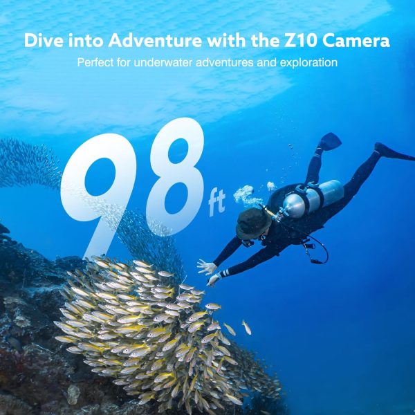 Z10 2K Action Camera, 128GB Wearable Sports Camera with Waterproof Case, Magnetic Clip, and Quick-Mount Accessories, Small Body Cam for Cycling, Diving, Travel, and Outdoor Adventures - Image 4
