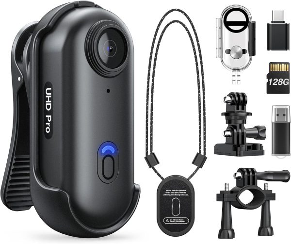 Z10 2K Action Camera, 128GB Wearable Sports Camera with Waterproof Case, Magnetic Clip, and Quick-Mount Accessories, Small Body Cam for Cycling, Diving, Travel, and Outdoor Adventures - Image 9